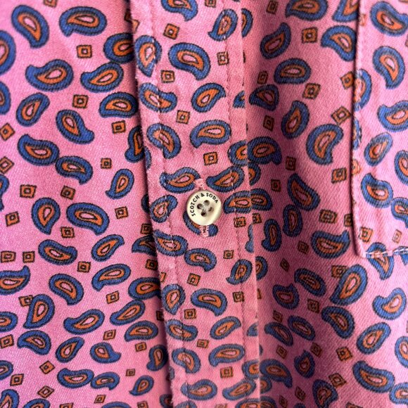 Scotch & Soda Amsterdam Cotton Paisley Button-Up Shirt - S/M - Picture 6 of 12
